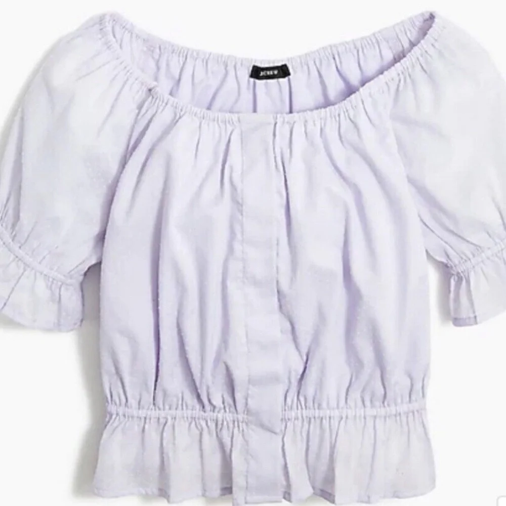J. Crew Lavender crop  Peasant Blouse